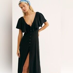 Free People Black Midi Dress